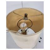 Vintage Table Lamp with Bust Sculpture Base and Fabric Shade