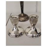 Group of Weighted Sterling Silver Candlestick Holders