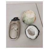 Vintage Smoky Joe Ashtray and Ceramic Pumpkin Lidded Dish Set