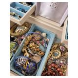 Vintage Jewelry Box with Assorted Costume Jewelry