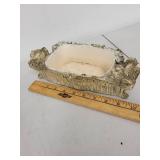 Vintage Ornate Ceramic Planter with Floral Accents