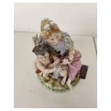 Maruyama Occupied Japan Porcelain Figurine of Woman and Cherub