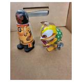 Vintage Toy Collection with Marx Sew Master, Snoopy Canteen, and Wind-Up Toys