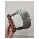 Set of 2 Vintage Ulu and Mezzaluna Choppers with Wooden Handles