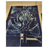 Collection of 5 Vintage Abstract Art Prints and Illustrated Artist