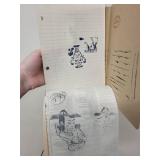 Collection of 5 Vintage Abstract Art Prints and Illustrated Artist