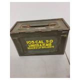 2 Military Ammo Cans with Linked Belt Links