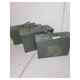 Set of 3 Military Surplus Metal Ammo Cans