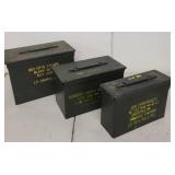 Set of 3 Military Metal Ammo Cans Assorted Sizes