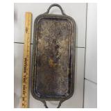 Silver Plated Tea Set with Tray, Creamer, Sugar Bowl, and Accessories