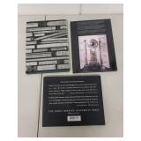 Set of 3 Illustrated Hardcover Books: Boxwood & Ivory, Clock of the Long Now, Invisible New York