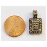 Vintage Sterling Silver Marcasite Pendant