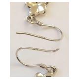 Sterling Silver Floral Design Opal Variety Earrings