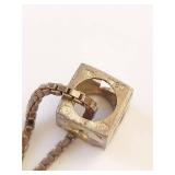 Sterling Silver Chain with 14K Gold Box Charms