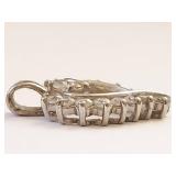 Sterling Silver and Cubic Zirconia Heart-Shaped Pendant