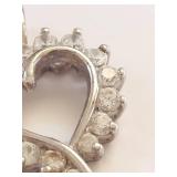 Sterling Silver and Cubic Zirconia Heart-Shaped Pendant