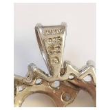 Sterling Silver and Cubic Zirconia Heart-Shaped Pendant