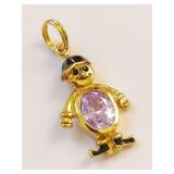 Gold-Tone Sterling Silver Boy-Shaped Pendant