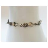 Vintage Sterling Silver Hand Link Bracelet