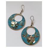 Alpacar Abalone and Turquoise Chip Earrings