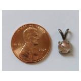 Sterling Silver Pendant with Round Pink Stone