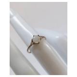 Sterling Silver Moonstone Ring with Delicate Band