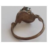 Sterling Silver Ring with Beautiful Black Pearl Motif Stone