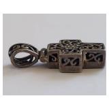 Vintage Style Sterling Silver Intricate Cross Pendant