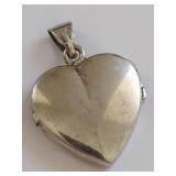 Vintage 925 Sterling Silver Heart Filigree Locket Pendant