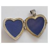 Vintage 925 Sterling Silver Heart Filigree Locket Pendant