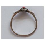 Vintage Red Stone Ring with Intricate Design