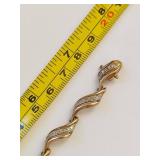 Gold-Tone Sterling Bracelet with Accents, 925 Marked