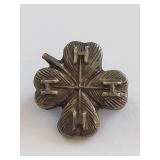 Vintage 4-H Sterling Silver Four Leaf Clover Pin