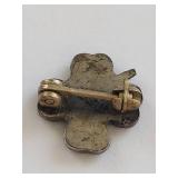 Vintage 4-H Sterling Silver Four Leaf Clover Pin