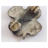 Vintage 4-H Sterling Silver Four Leaf Clover Pin