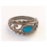 Vintage Sterling Silver Ring with Turquoise Stone