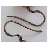 Vintage 925 Sterling Silver Earrings with Green Gemstone