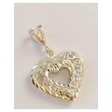 Sterling Silver Filigree Heart Pendant
