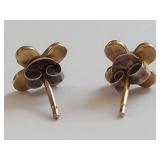 Sterling Silver Floral Stud Earrings with Stones