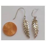 Sterling Silver Leaf Design Earrings 925 Thailand