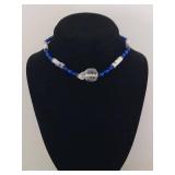 Sterling Silver & Carved Quartz Bead Necklace