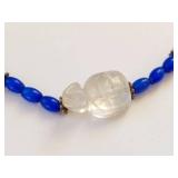 Sterling Silver & Carved Quartz Bead Necklace