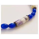 Sterling Silver & Carved Quartz Bead Necklace