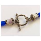 Sterling Silver & Carved Quartz Bead Necklace