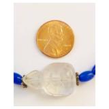 Sterling Silver & Carved Quartz Bead Necklace
