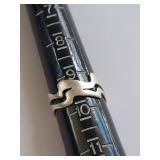Modern Sterling Silver Ring with Unique Design Size 6