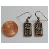 Sterling Silver Celtic Design Dangle Earrings 925
