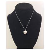 Vintage Danecraft Sterling Silver Heart Locket Necklace