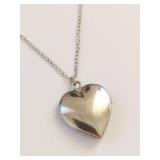 Vintage Danecraft Sterling Silver Heart Locket Necklace