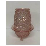 Pink Iridescent Fairy Lamp - Daisy and Button Pattern
